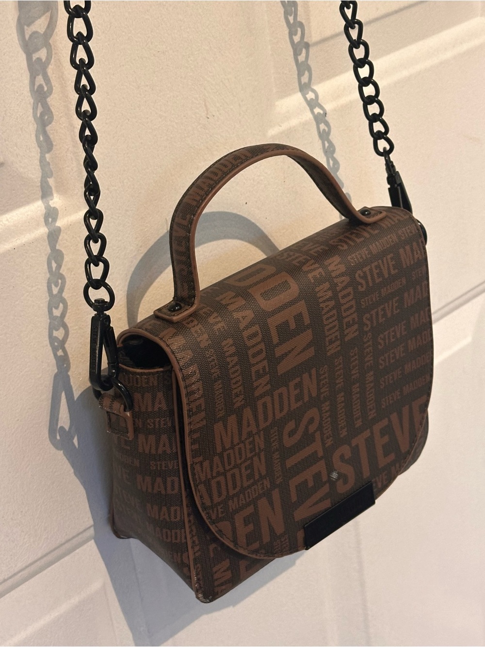 Steve Madden Brown Logo Mini Crossbody